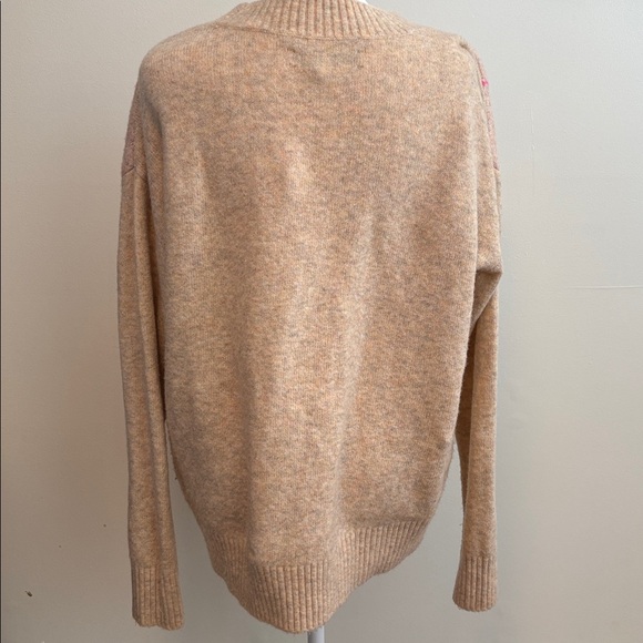 LOFT Argyle Crew Neck Sweater - Beige and Pink - Picture 4 of 4
